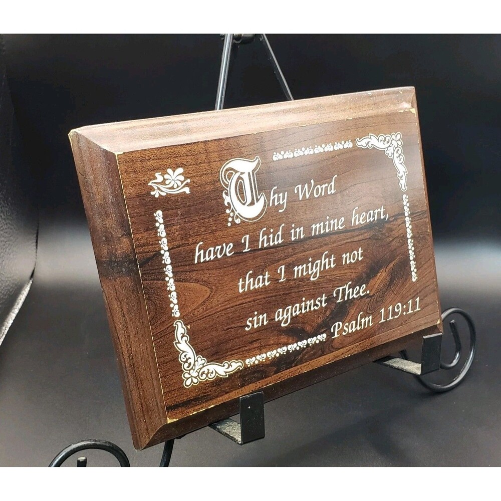 Bible Verse Plaque Plasms (119:11) Thy Word Have I Hid In My Heart.... (8x6) !!!